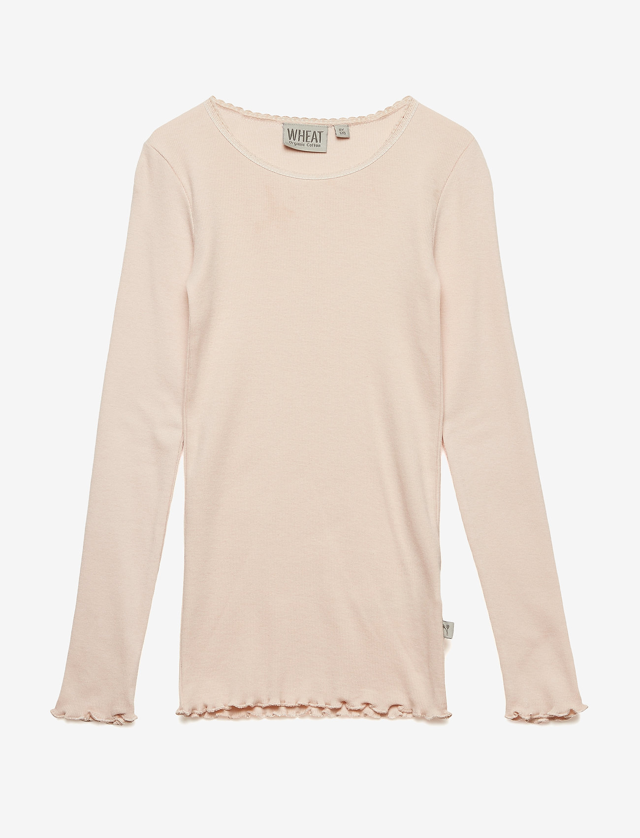 Wheat - Rib T-Shirt L/S Reese - långärmade t-shirts - powder - 0