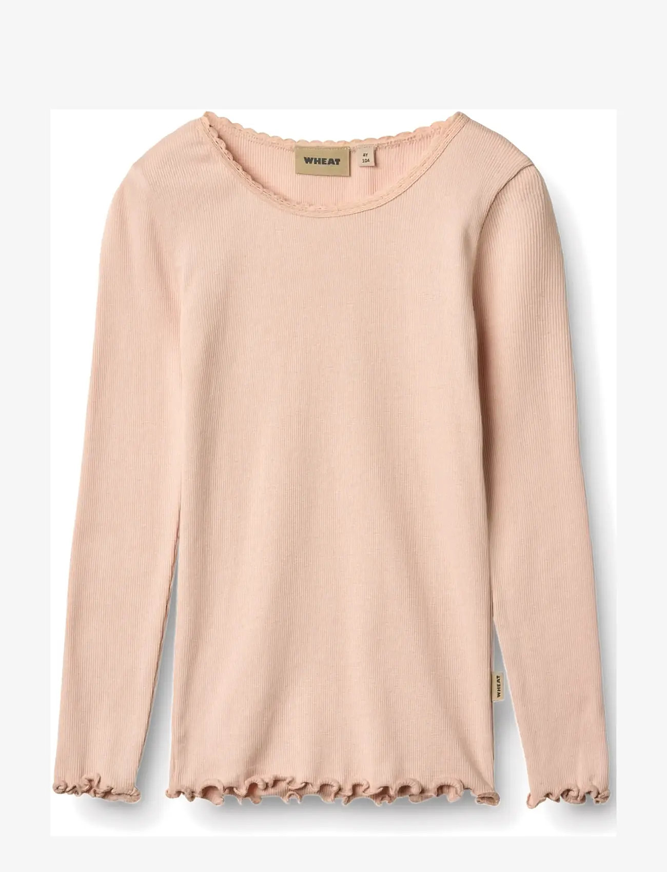 Wheat - Rib T-Shirt L/S Reese - långärmade t-shirts - powder - 1