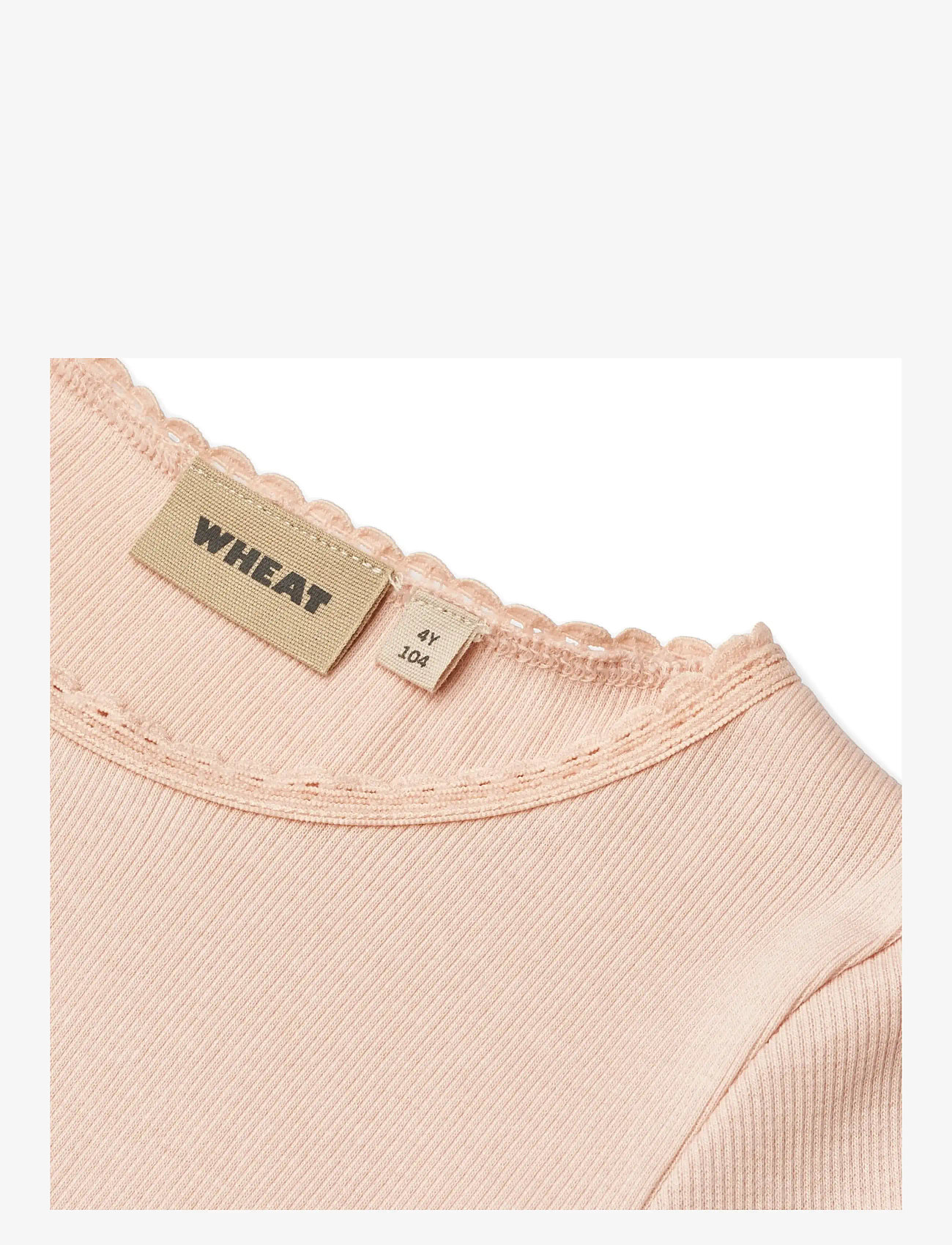 Wheat - Rib T-Shirt L/S Reese - långärmade t-shirts - powder - 3