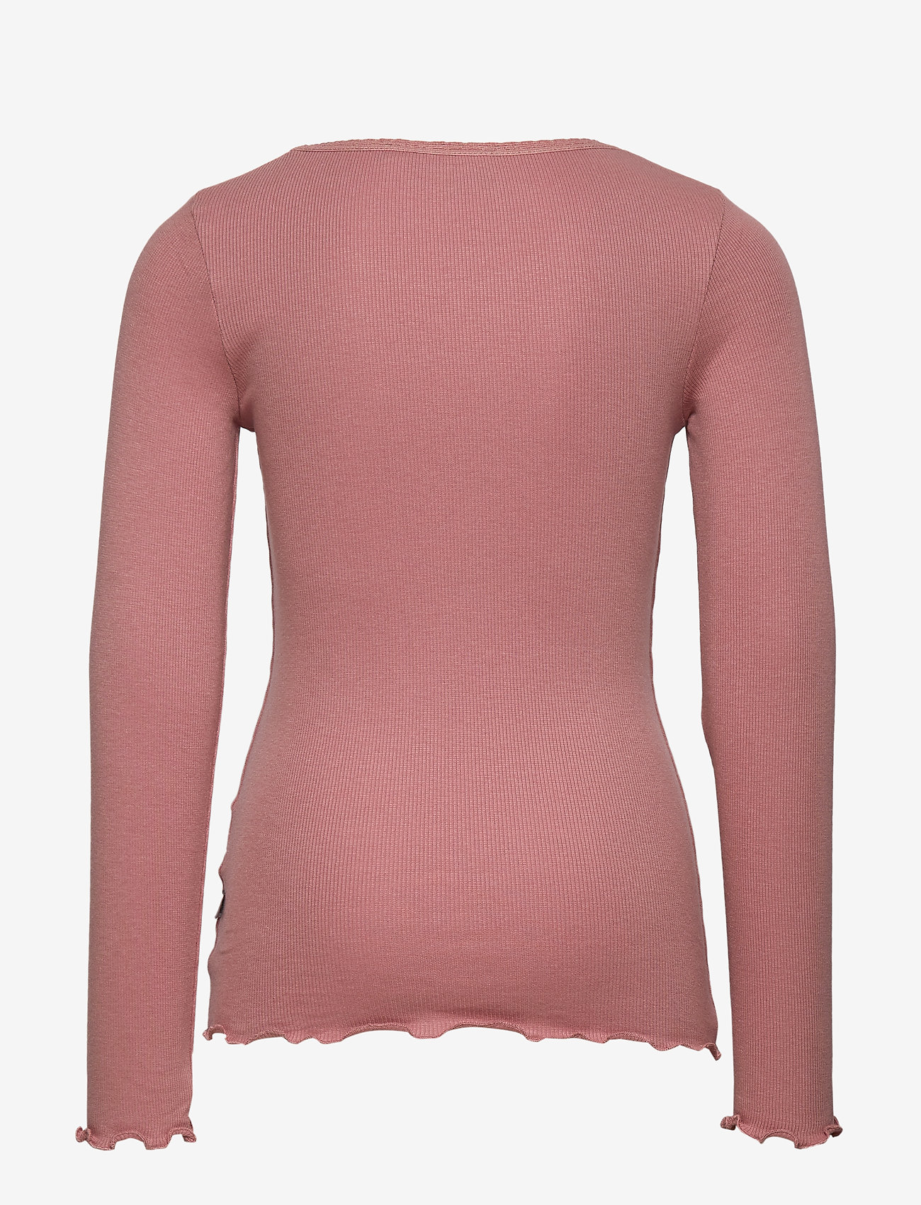 Wheat - Rib T-Shirt Lace LS - soft peach rose - 1