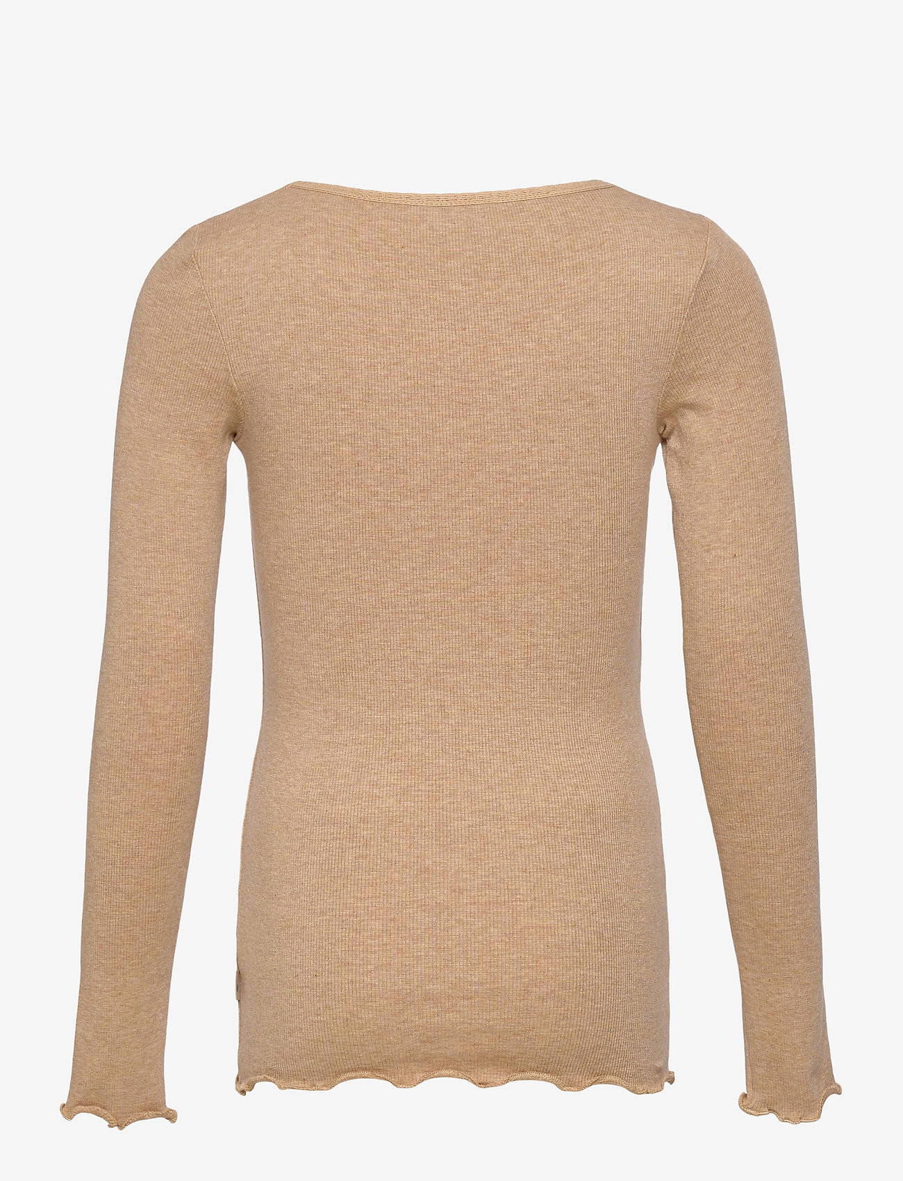 Wheat - Rib T-Shirt Lace LS - sand melange - 1