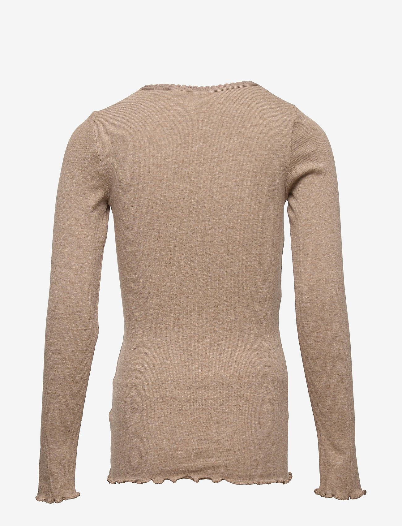Wheat - Rib T-Shirt Lace LS - khaki melange - 1