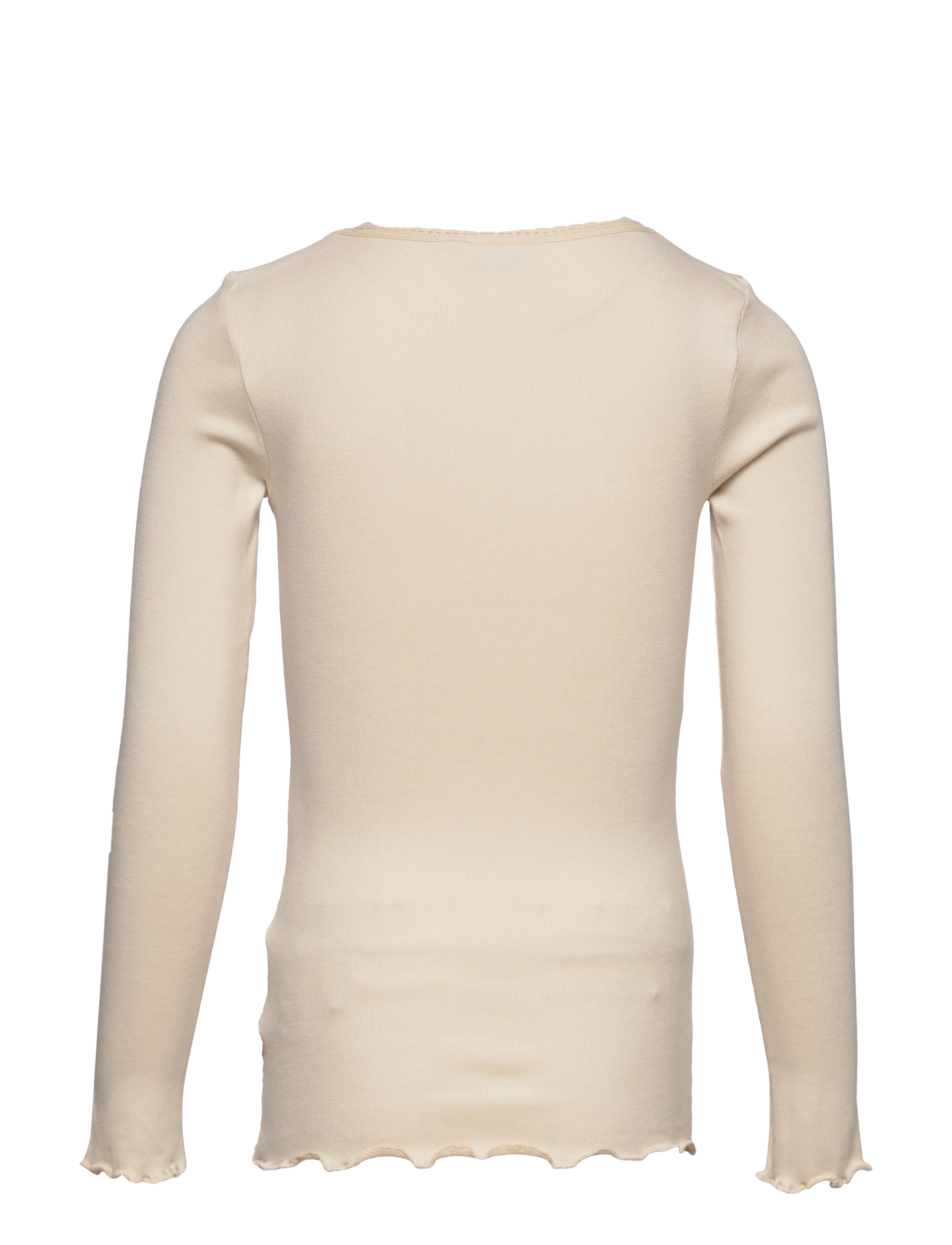 Wheat - Rib T-Shirt Lace LS - eggshell - 1