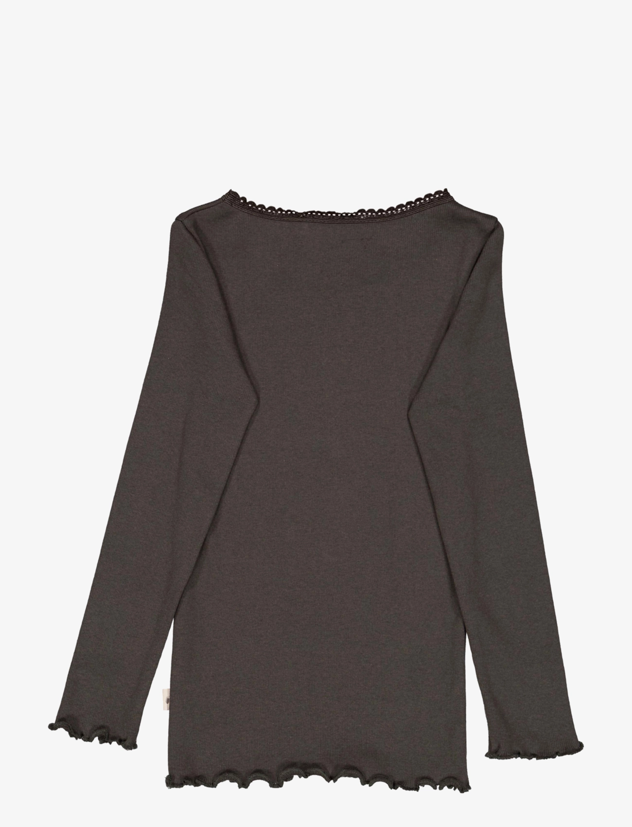 Wheat - Rib T-Shirt Lace LS - black granite - 2