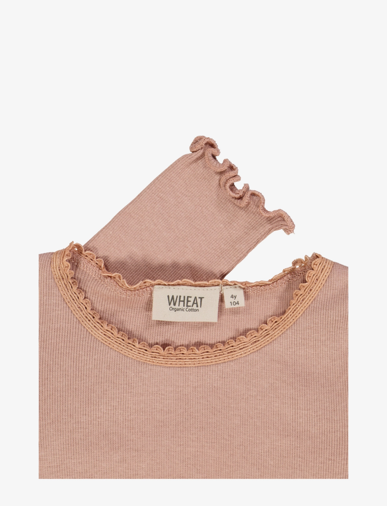 Wheat - Rib T-Shirt Lace LS - rose dawn - 2