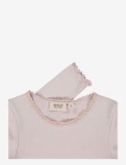Wheat - Rib T-Shirt Lace LS - long-sleeved t-shirts - soft lilac - 2