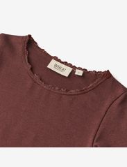 Wheat - Rib T-Shirt Reese - langærmede t-shirts - aubergine - 2
