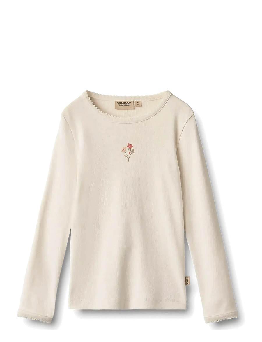 Wheat - T-shirt L/S Print Belis - eggshell - 0