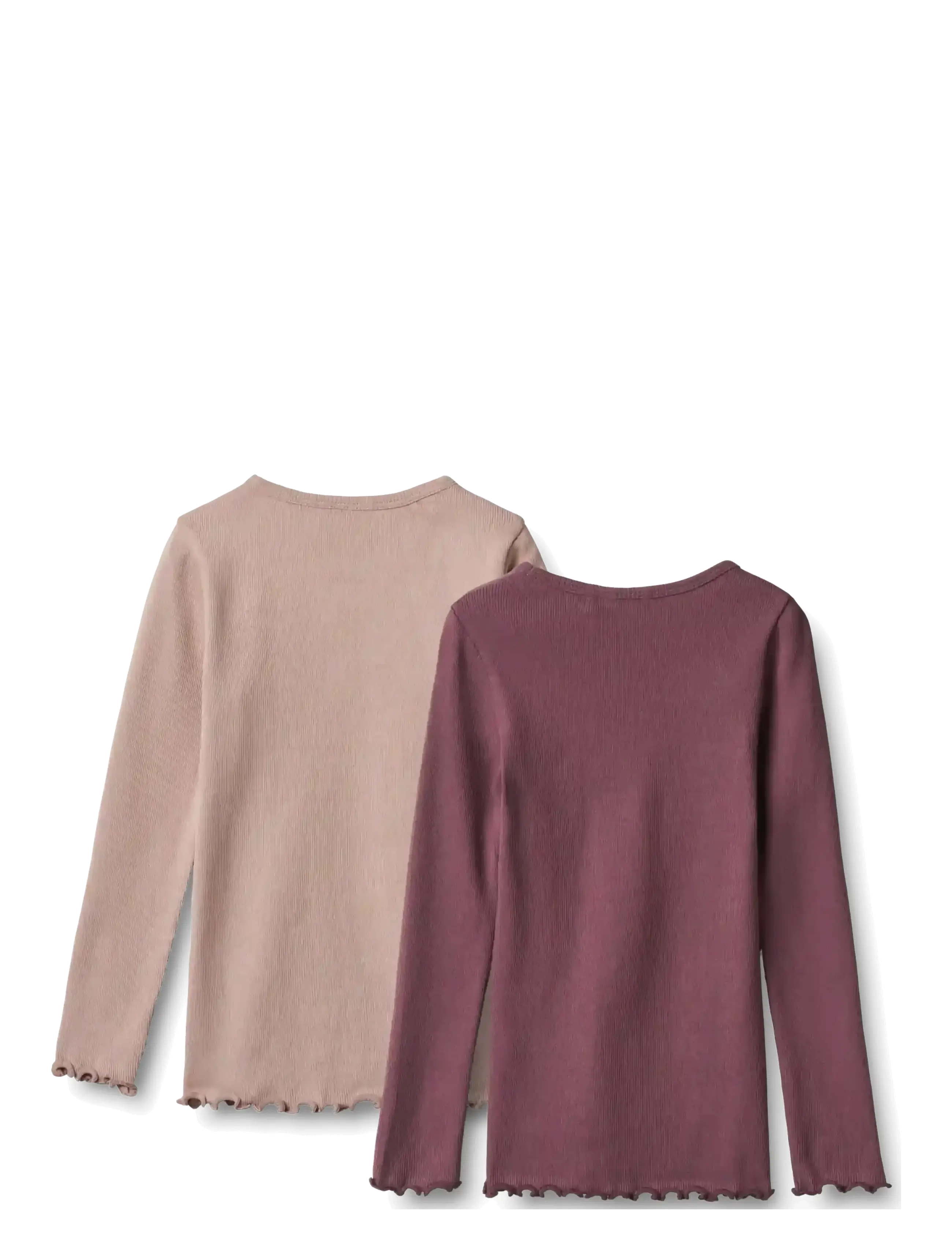 Wheat - 2 Rib T-shirts L/S Ida - langærmede t-shirts - eggplant - 1