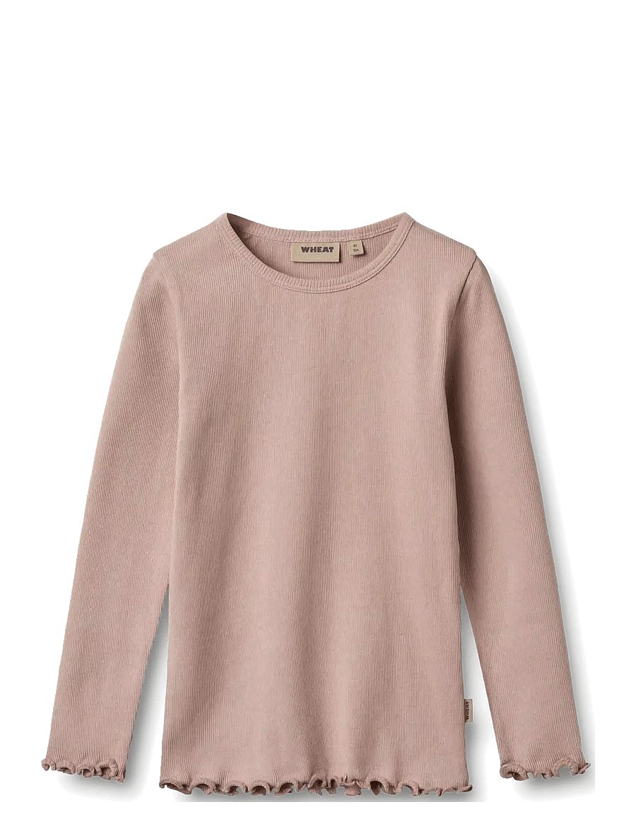 Wheat - 2 Rib T-shirts L/S Ida - langærmede t-shirts - eggplant - 4