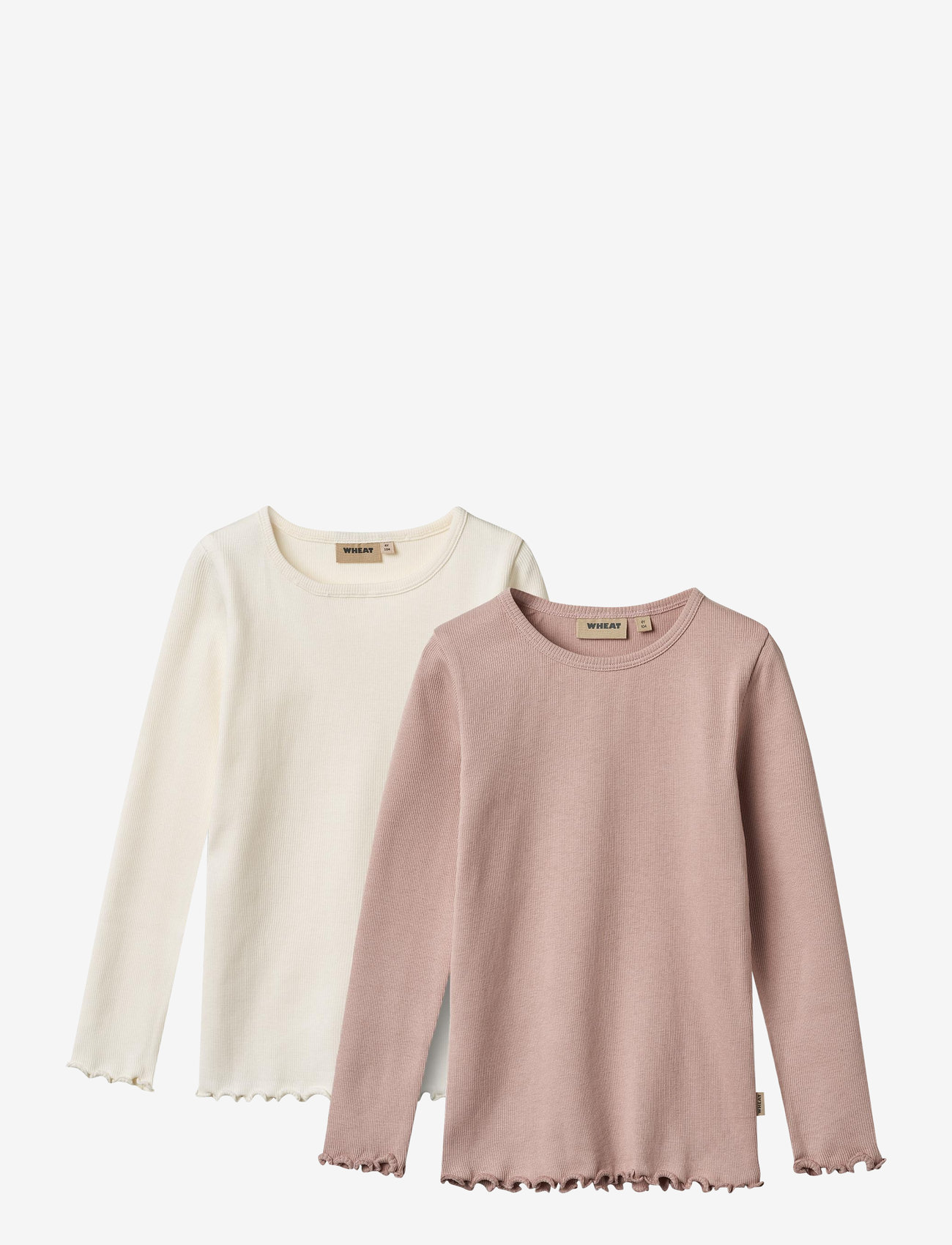 Wheat - 2 Rib T-shirts L/S Ida - pikkade varrukatega t-särgid - rose powder - 0