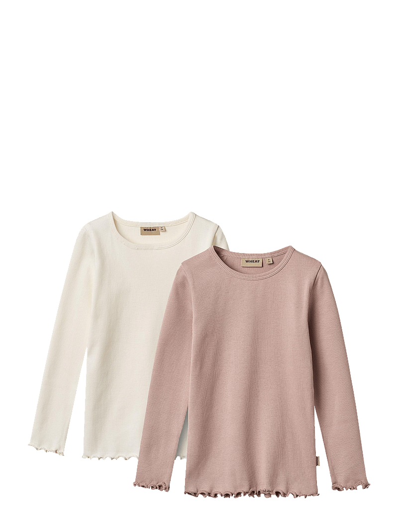 Wheat - 2 Rib T-shirts L/S Ida - pikkade varrukatega t-särgid - rose powder - 0