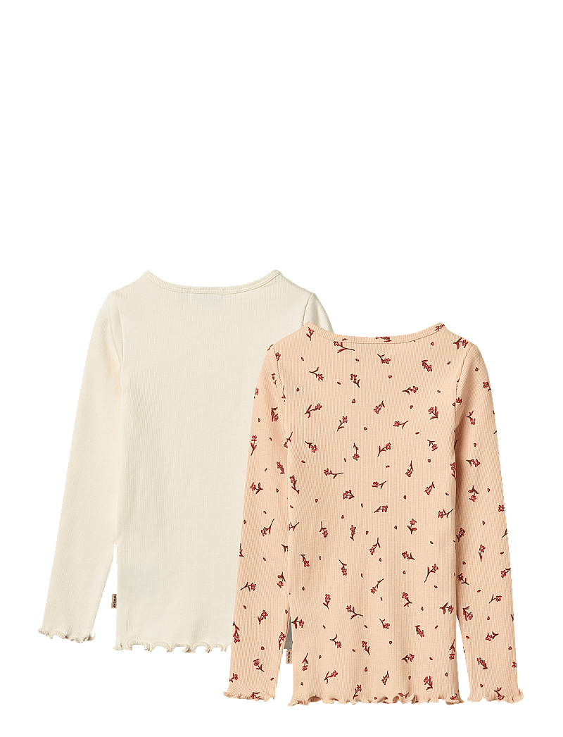 Wheat - 2 Rib T-shirts L/S Ida - langerma bolir - rose water flowers - 1