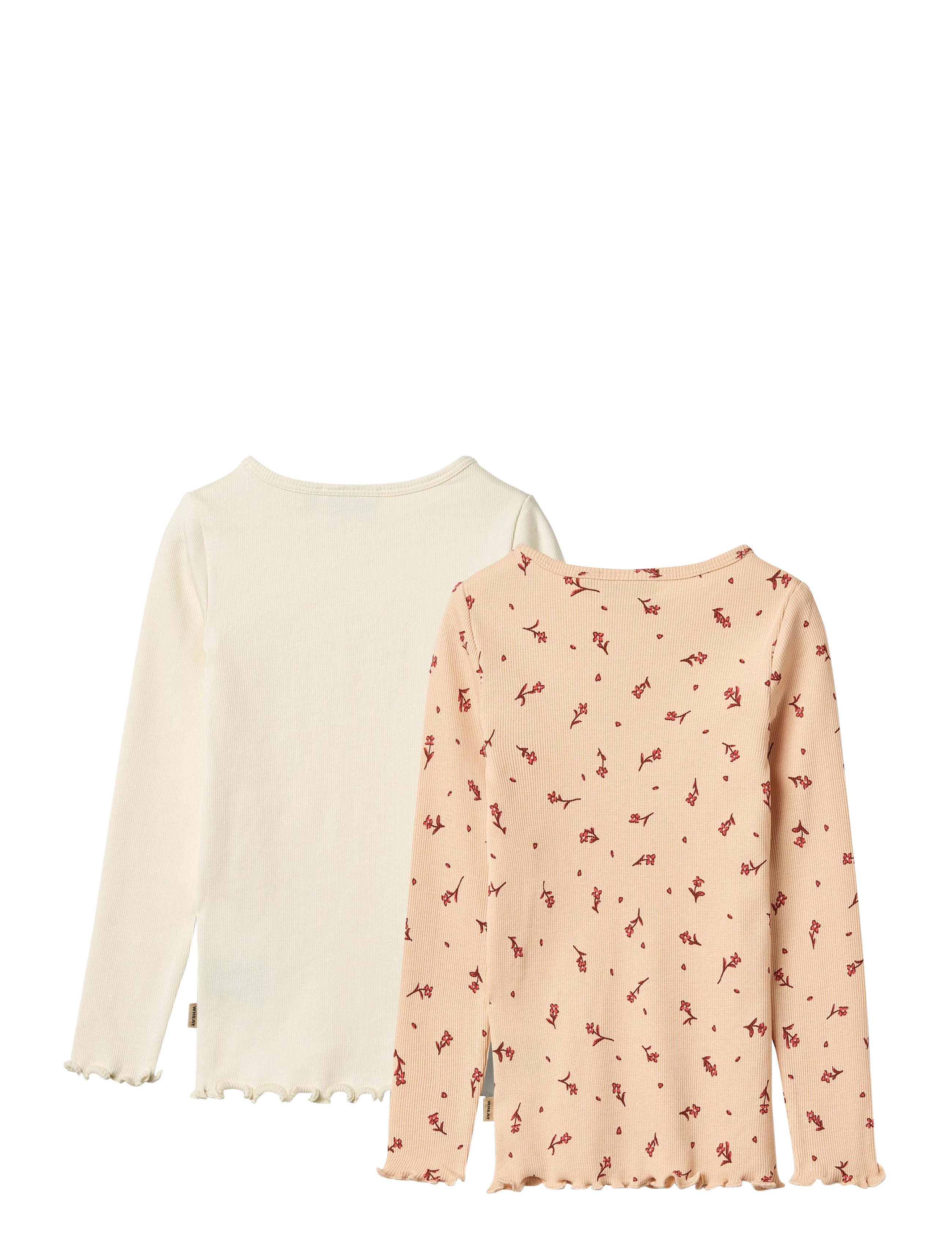 Wheat - 2 Rib T-shirts L/S Ida - langærmede - rose water flowers - 1