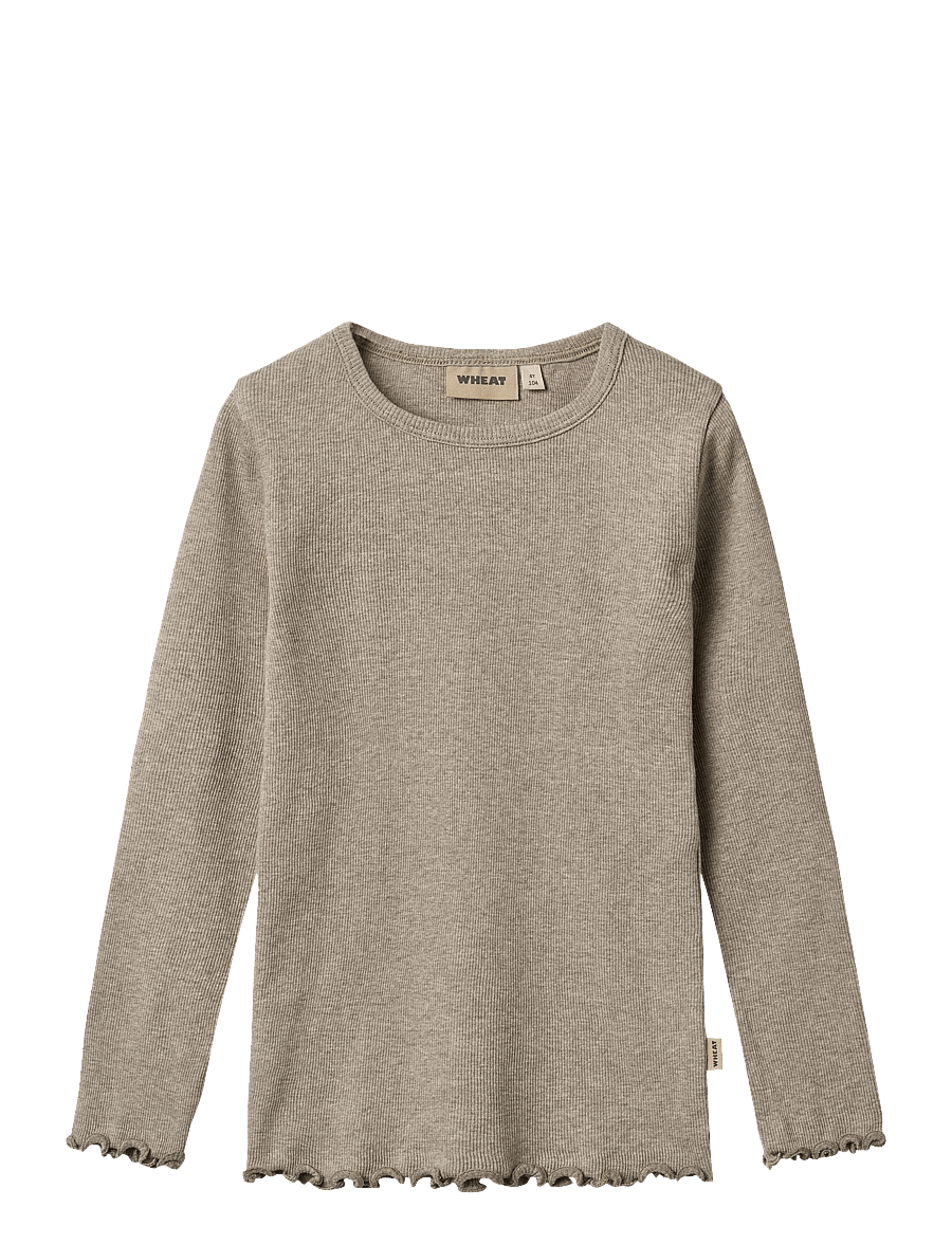 Wheat - T-shirt L/S Ida - pikkade varrukatega t-särgid - gravel melange - 0