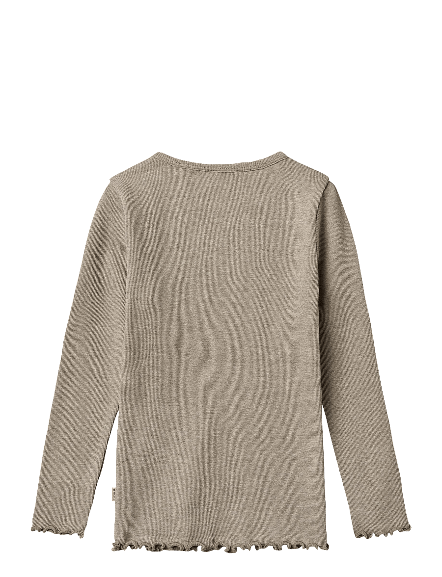 Wheat - T-shirt L/S Ida - pikkade varrukatega t-särgid - gravel melange - 1