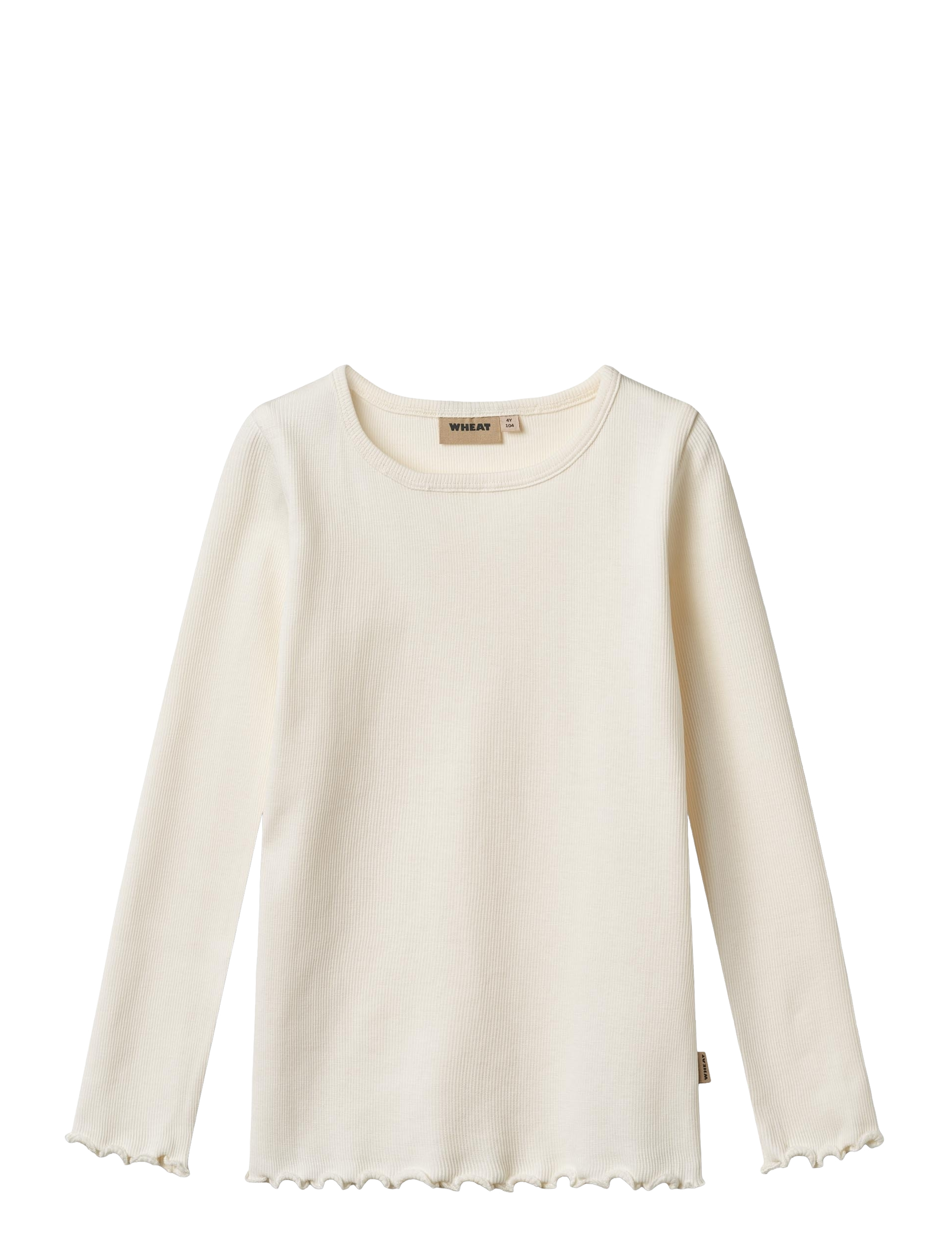 Wheat T-Shirt L/S Ida, Børn, Salatkant Langærmet T-shirt, Cream, Str: 98