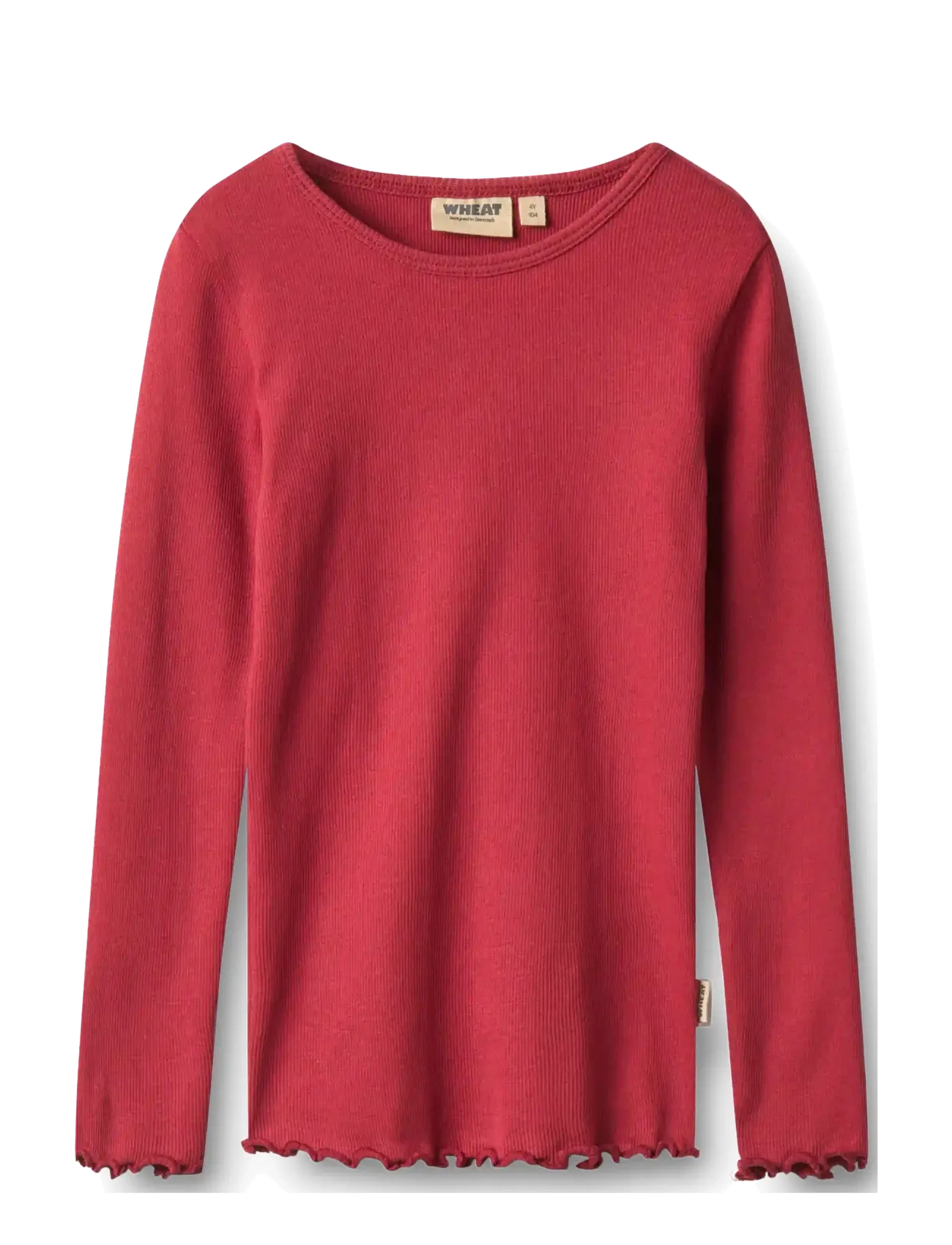 Wheat T-shirt L/S Ida - Oberteile & T-Shirts - RED CHERRY / red