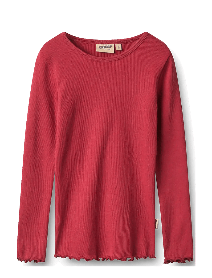 Wheat - T-shirt L/S Ida - langärmelig - red cherry - 0