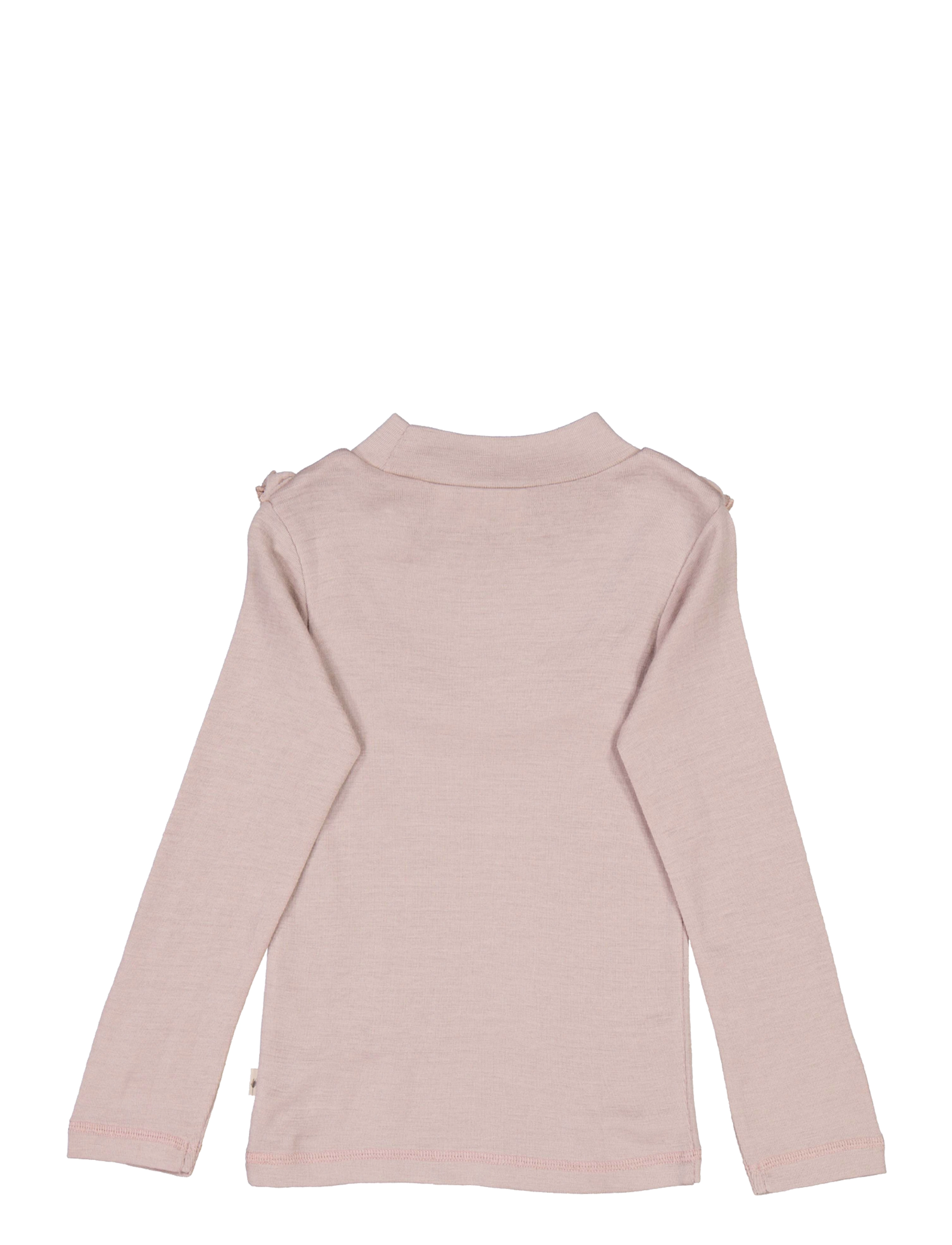 Wheat - T-shirt Wool Ruffle LS - dark powder - 2