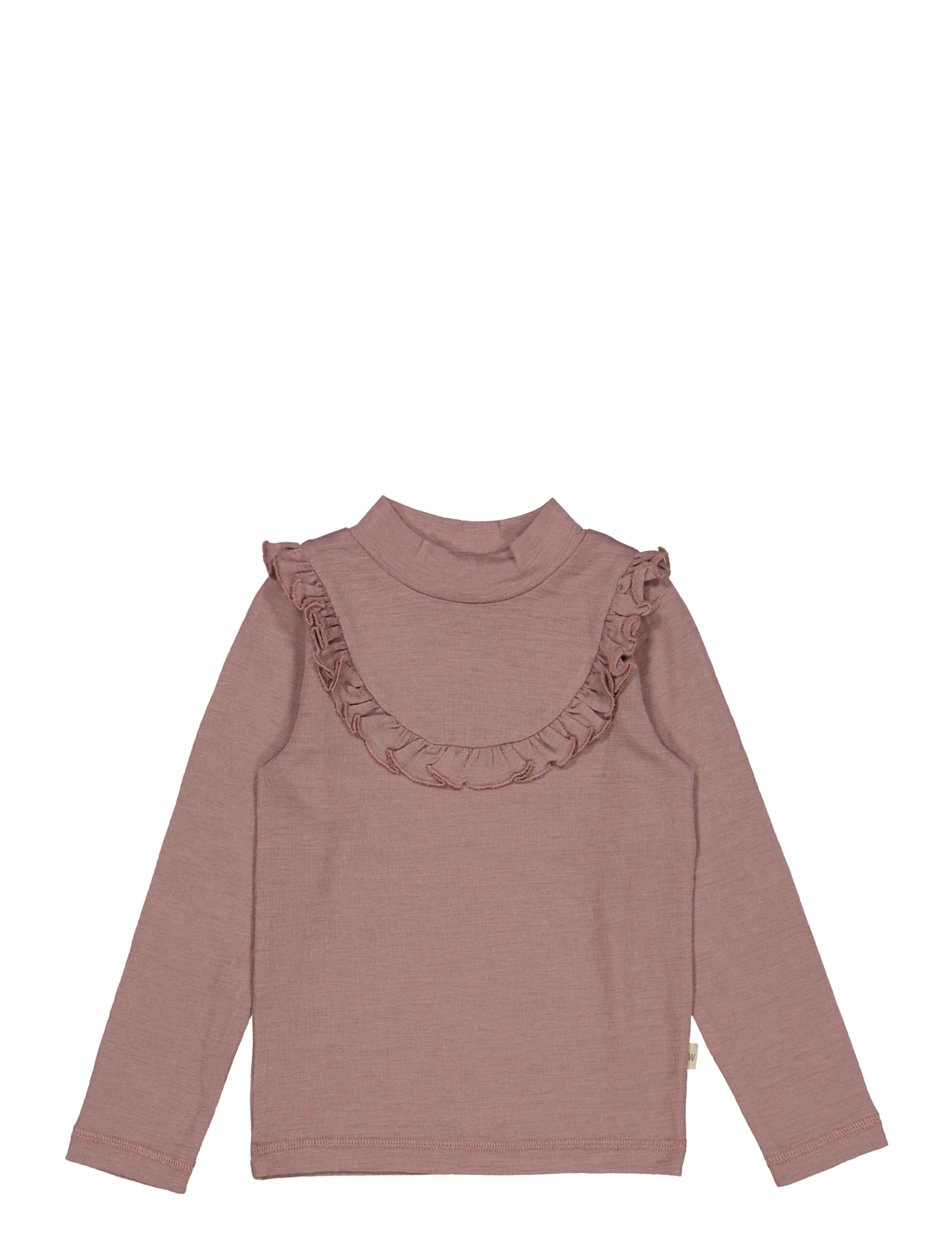 T-shirt Wool Ruffle LS - DUSTY LILAC