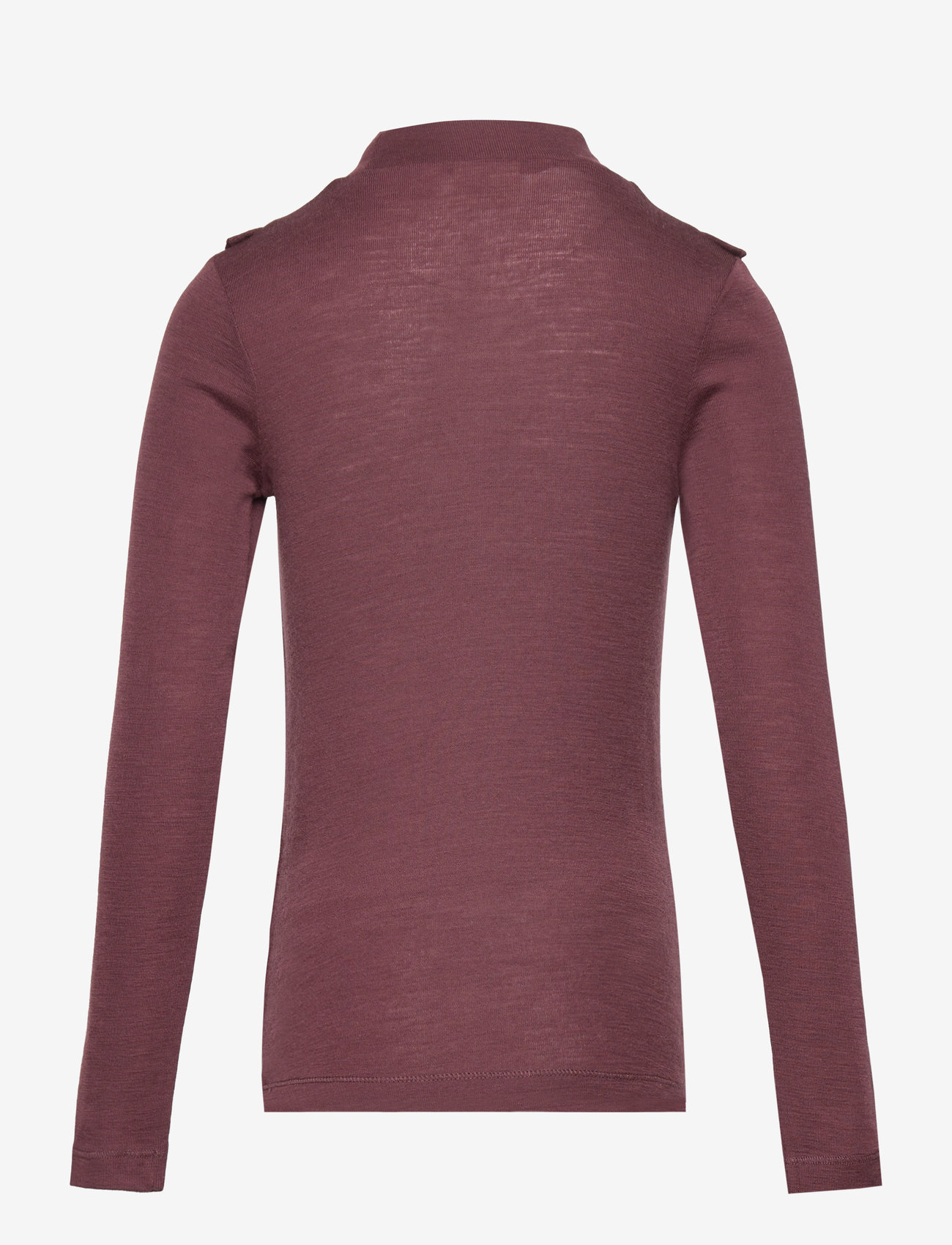 Wheat - T-shirt Wool Ruffle LS - aubergine - 1