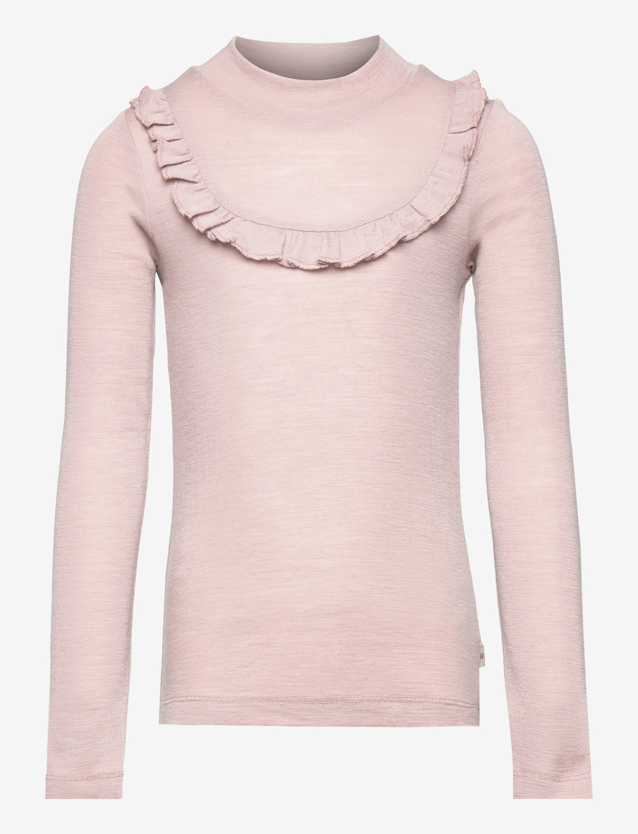 Wheat - T-shirt Wool Ruffle LS - dark powder - 0