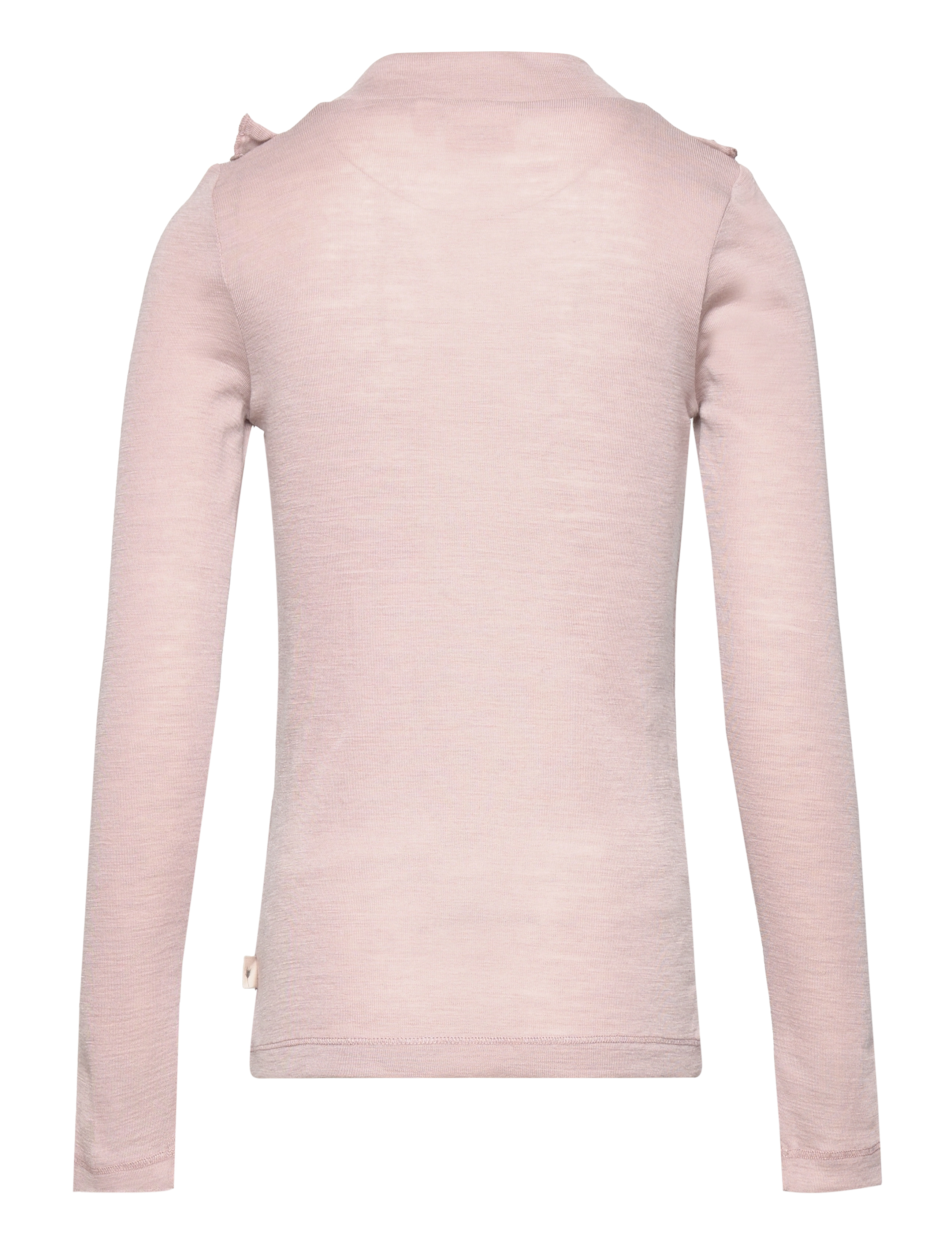 Wheat - T-shirt Wool Ruffle LS - dark powder - 1