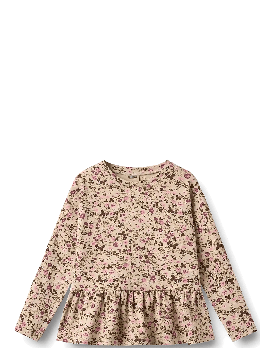 Wheat - T-shirt L/S Carolina - langärmelig - soft sand flower wine - 0