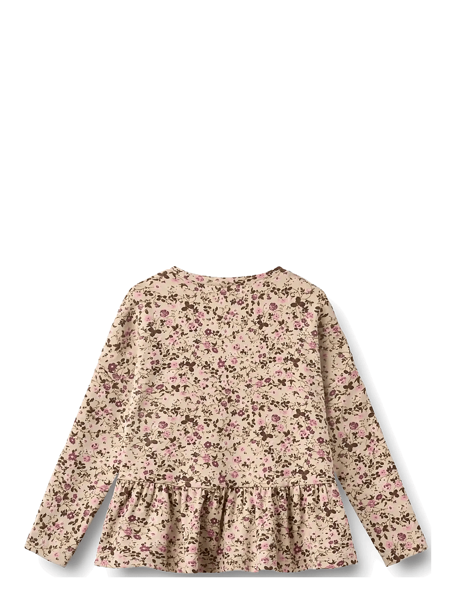 Wheat - T-shirt L/S Carolina - langärmelig - soft sand flower wine - 1