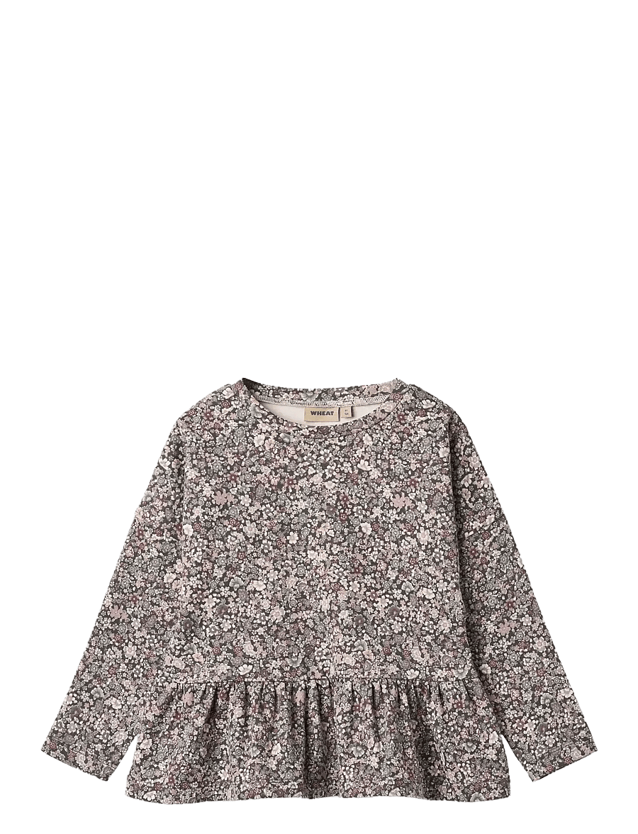 Wheat - T-shirt L/S Carolina - purple stone flowers - 1