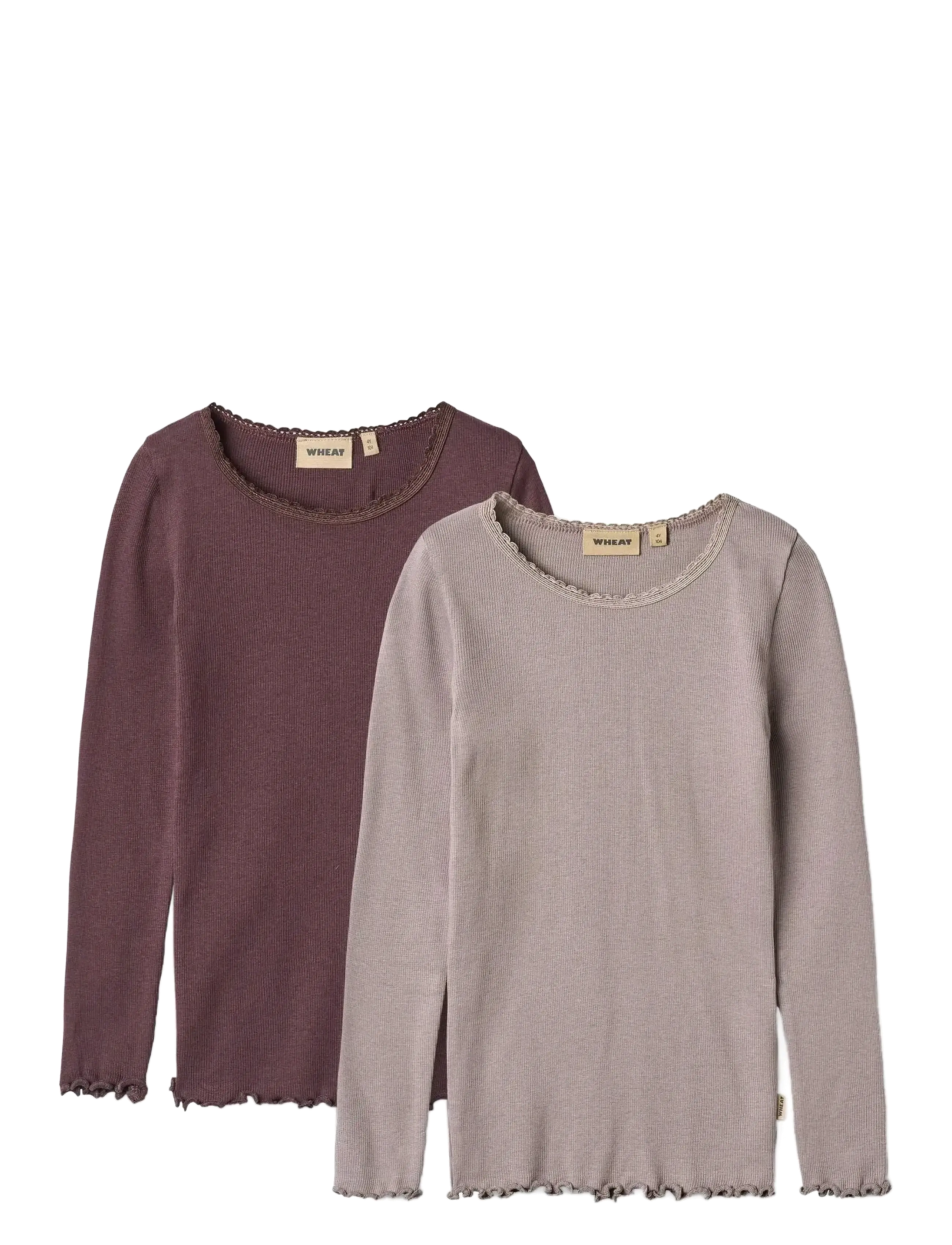 Wheat - 2 Rib T-Shirt L/S Reese - purple fudge - 0