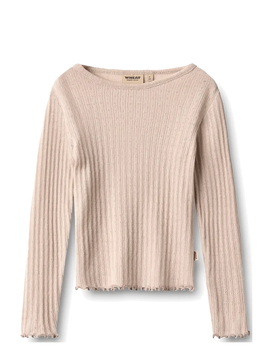 Wheat - Wool silk T-Shirt L/S Alli - pale lilac - 0