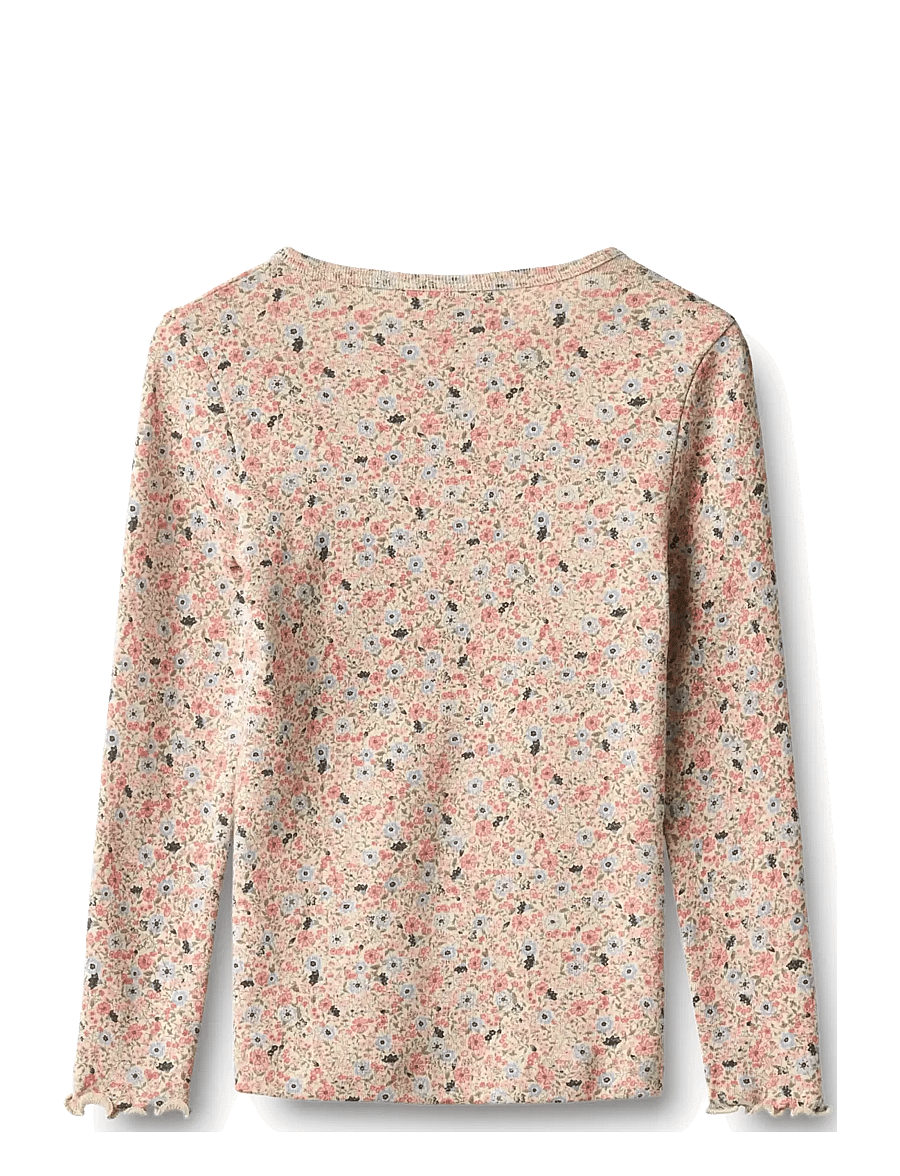 Wheat - T-shirt L/S Eja - grey cloud flowers - 1