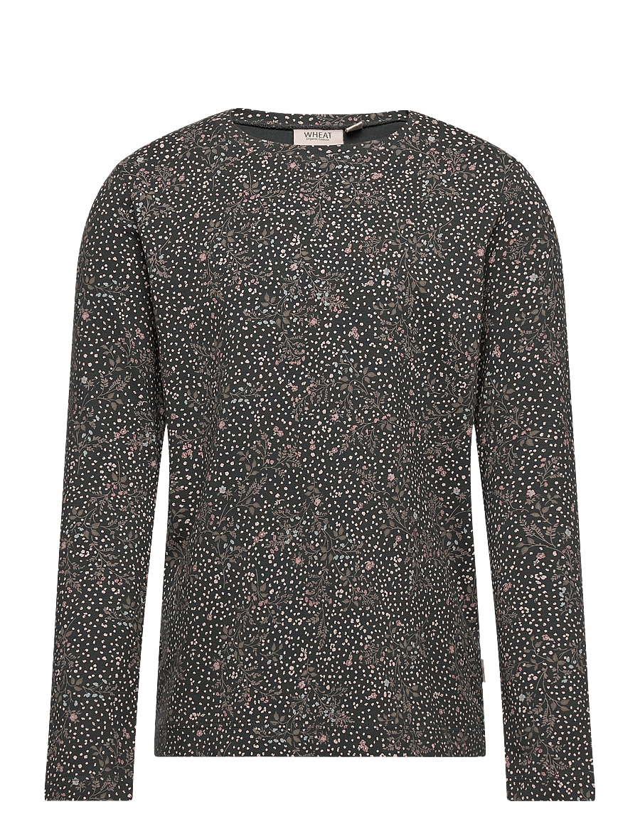 Wheat - T-Shirt Manna - black coal small flowers - 0