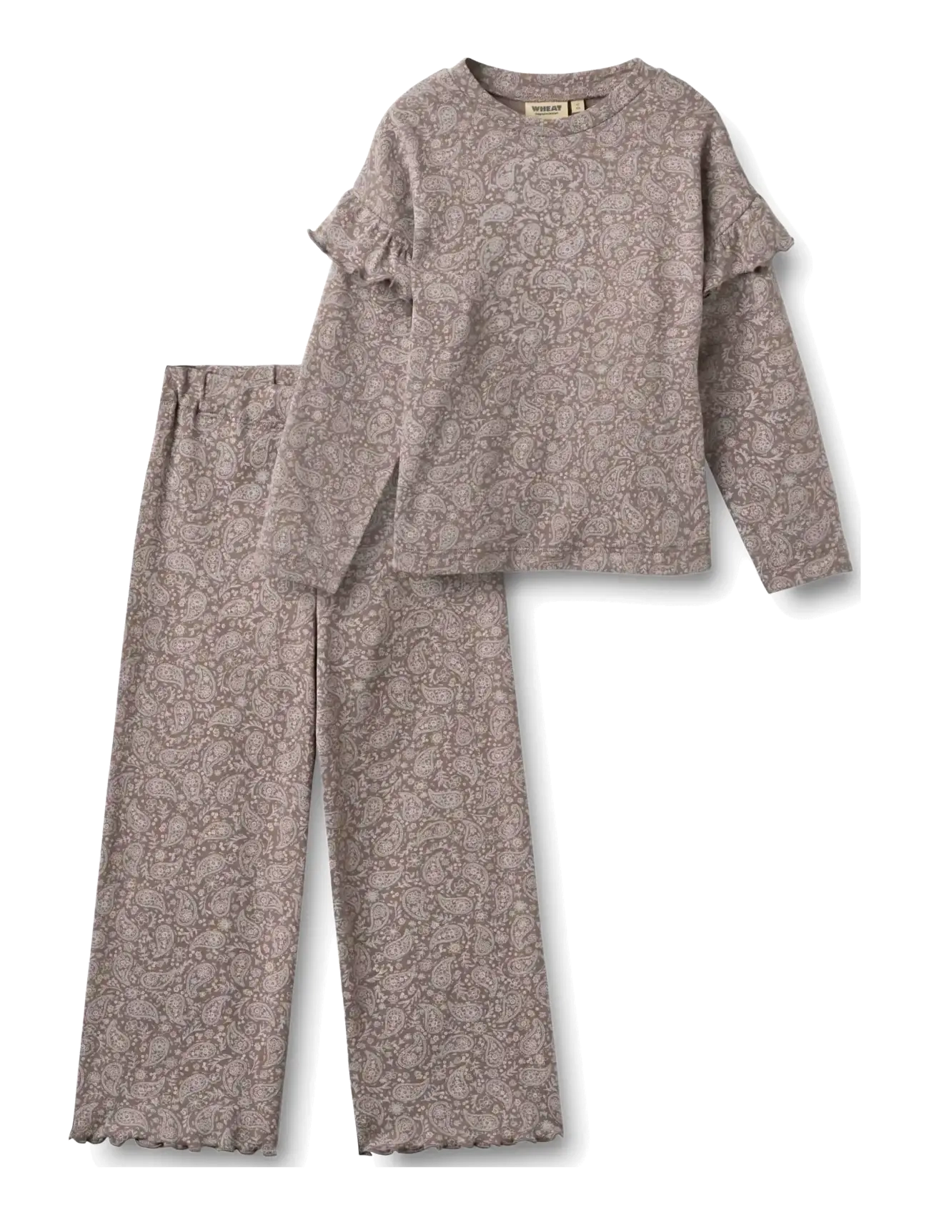 Wheat Set T-Shirt & Trousers Belinda, Kinder, Rüschen T-shirt Und Hosen Set, Lila, Gr.152