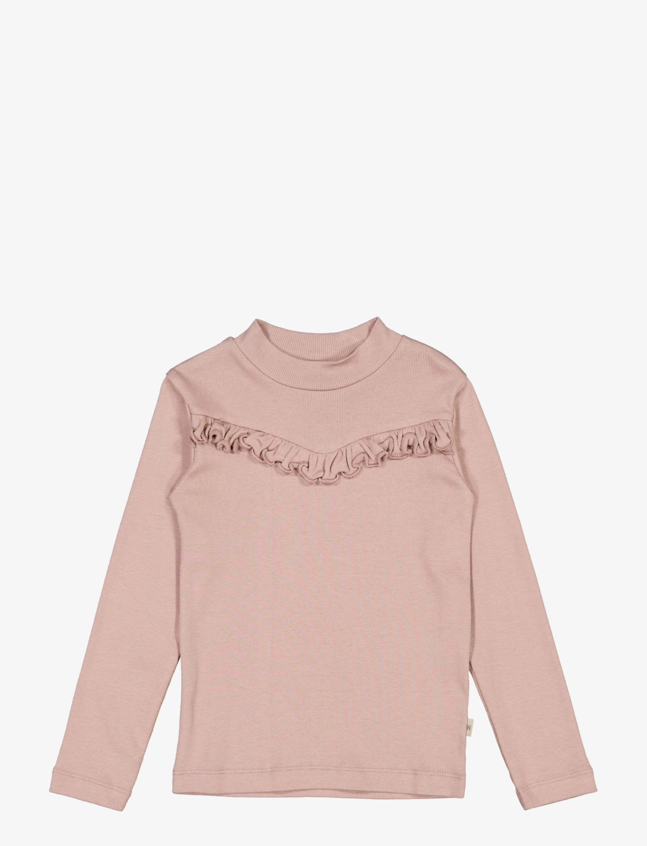 T-Shirt Rib Ruffle - POWDER BROWN