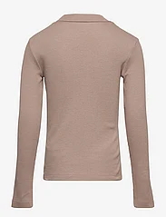 Wheat - T-Shirt Rib LS Rosetta - long-sleeved t-shirts - soft brown - 1