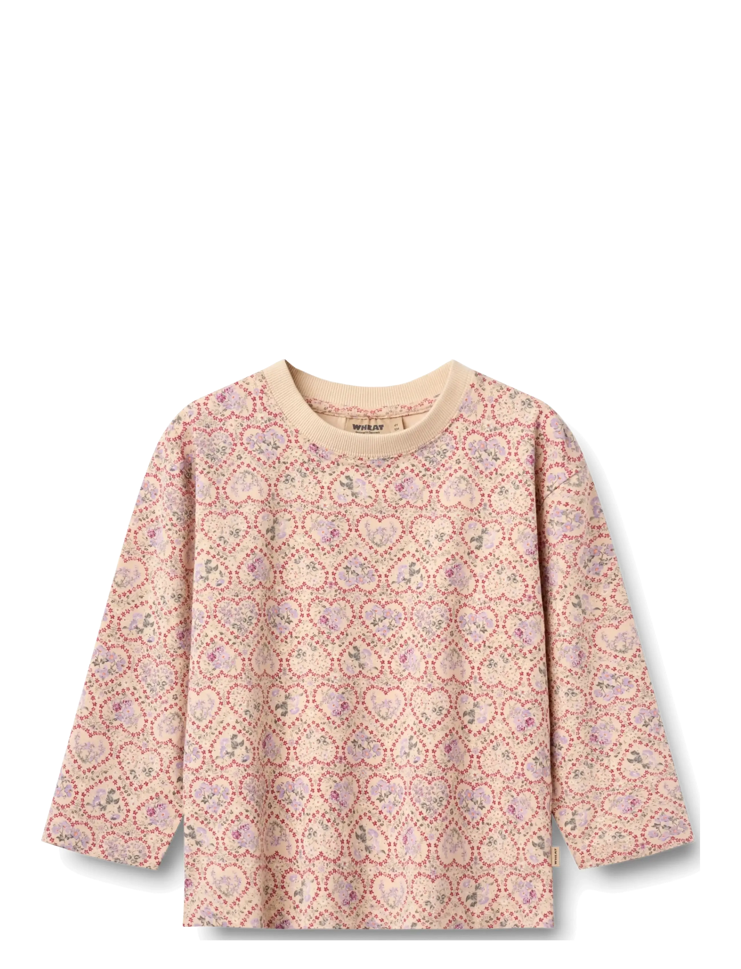 Wheat T-Shirt L/S Dixie, 104, T-shirts, Mehrfarbig/gemustert - Long-sleeved Kinder