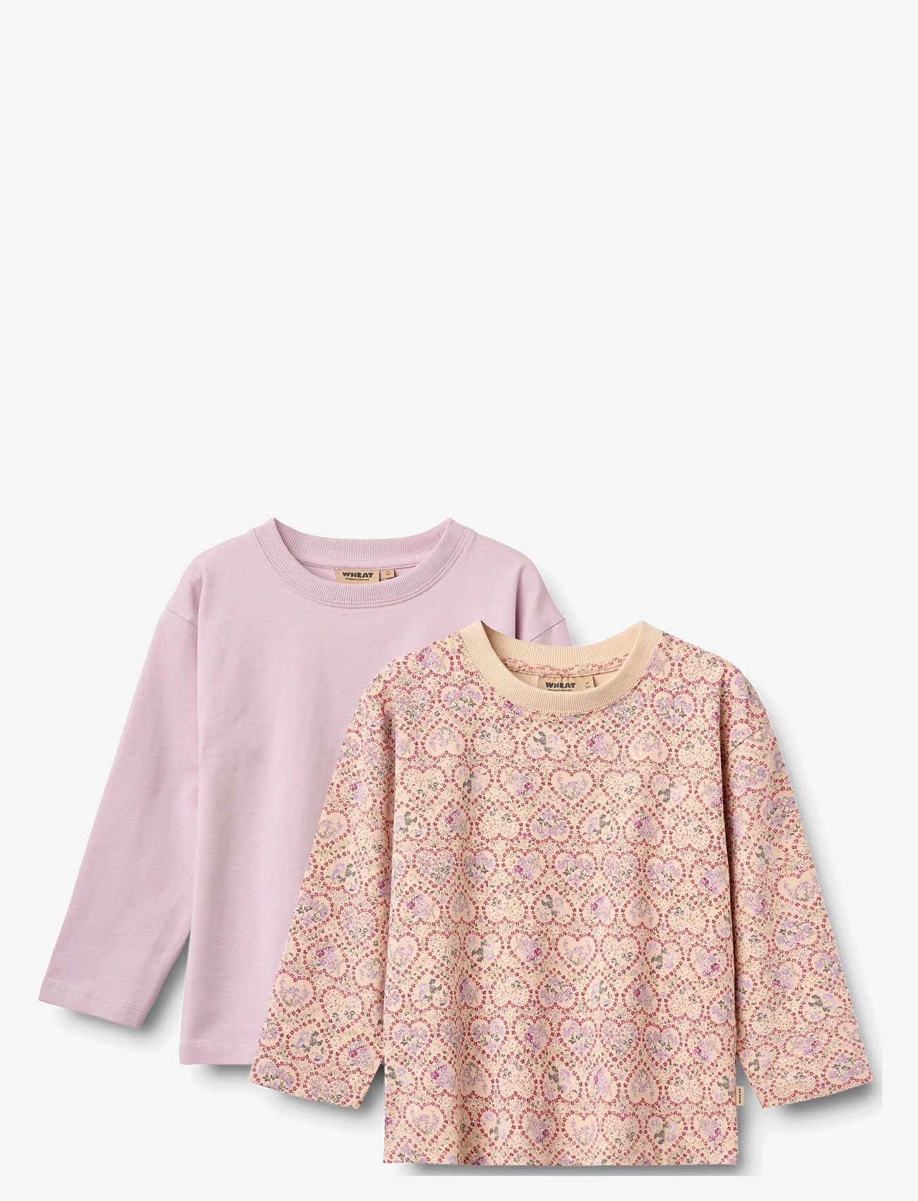 Wheat - 2 T-shirt L/S Dixie - langärmelig - magenta heart flowers - 0