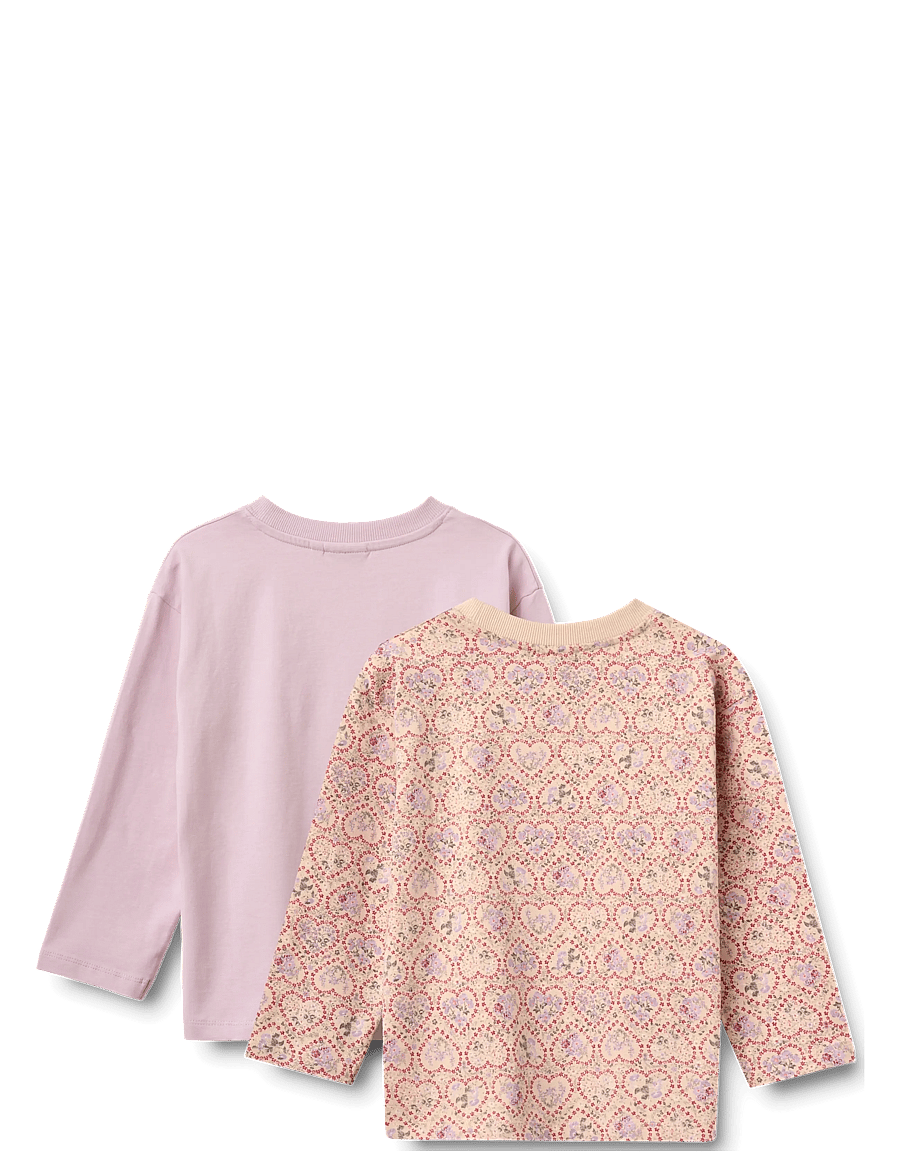 Wheat - 2 T-shirt L/S Dixie - długi rękaw - magenta heart flowers - 1