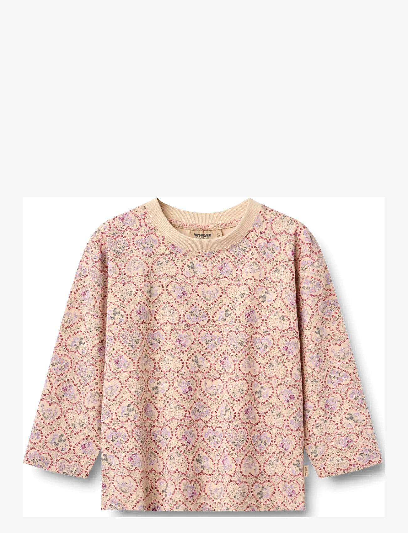 Wheat - 2 T-shirt L/S Dixie - langärmelig - magenta heart flowers - 2