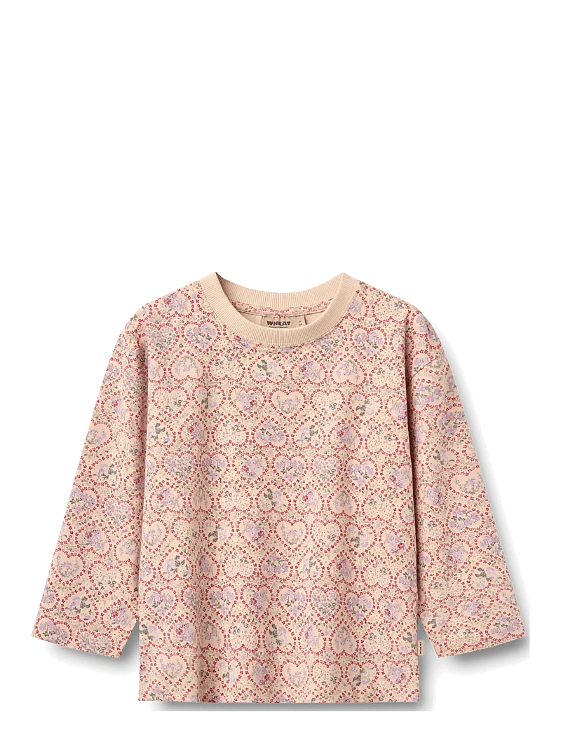 Wheat - 2 T-shirt L/S Dixie - langärmelig - magenta heart flowers - 2