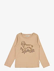 Wheat - T-Shirt Dog Embroidery - ar garām piedurknēm - affogato - 0