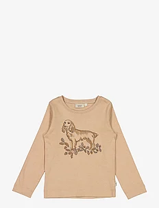 T-Shirt Dog Embroidery, Wheat