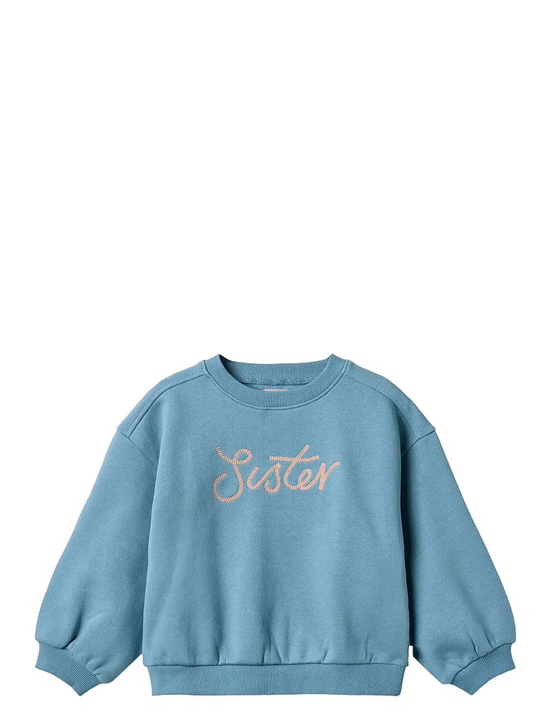 Wheat - Sweatshirt L/S embroidery Eliza - sweatshirts - winter blue - 0