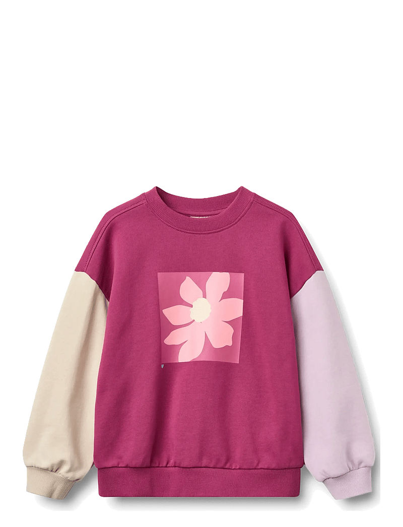 Wheat - Sweatshirt L/S print Elliot - sweatshirts - magenta - 0