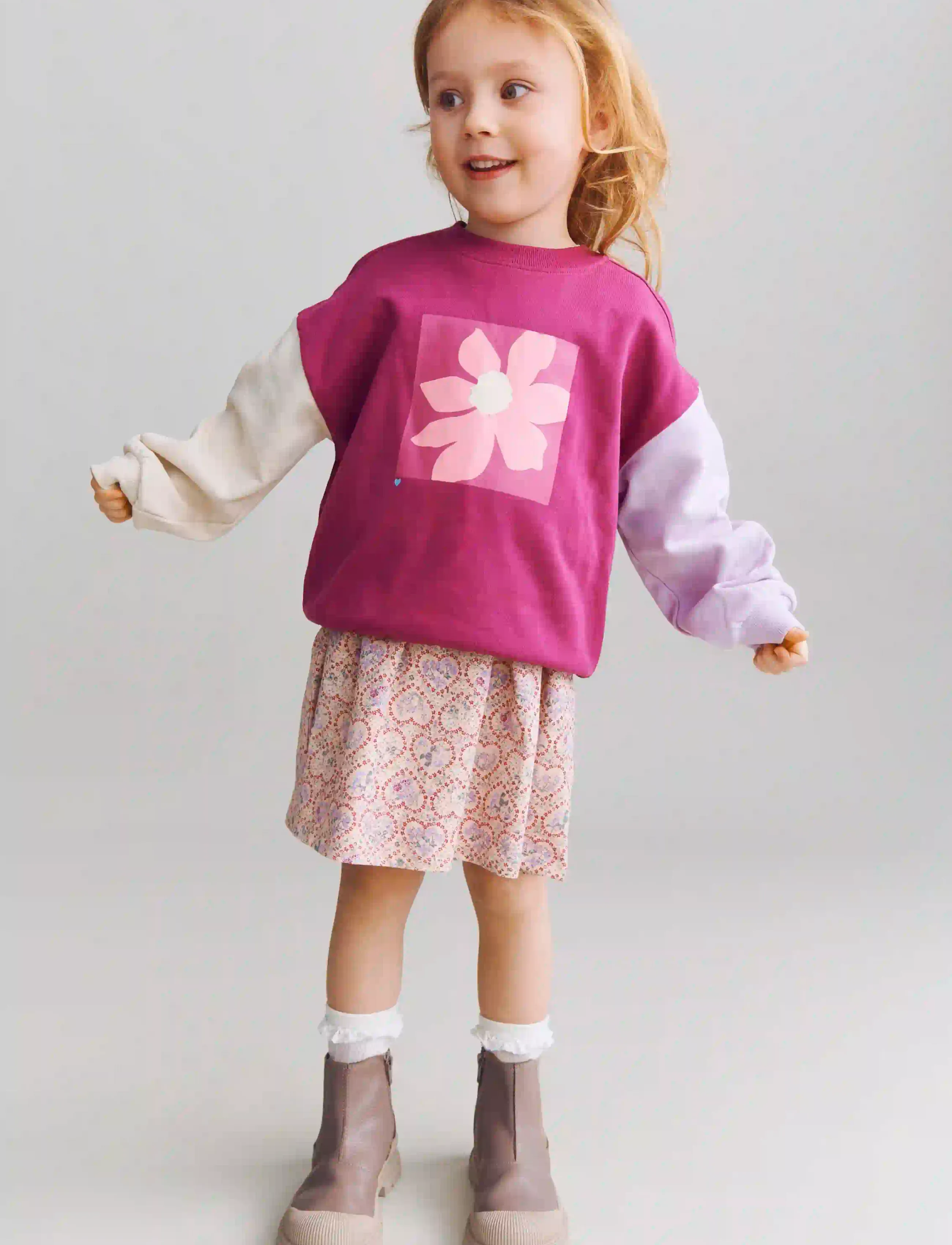 Wheat Sweatshirt L/S print Elliot - Viršutinės dalies drabužiai - MAGENTA / multi