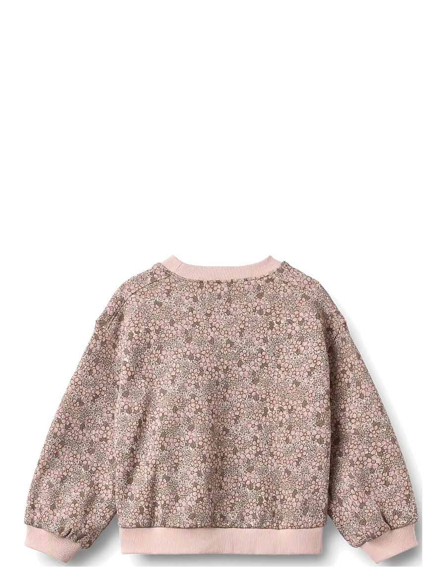 Wheat - Sweatshirt L/S Lia - sweatshirts - rose brown flowers - 1