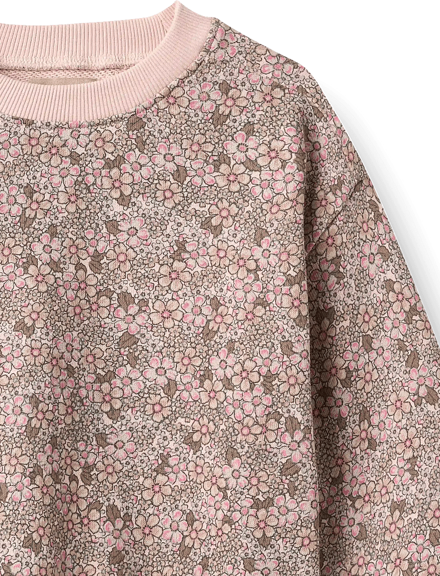 Wheat - Sweatshirt L/S Lia - sweatshirts - rose brown flowers - 2